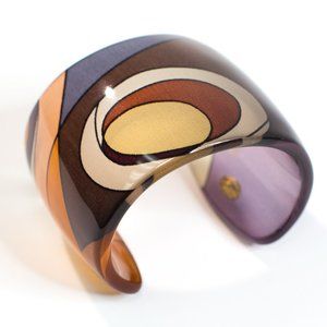 Italian Silk Cuff In Ochre Colors